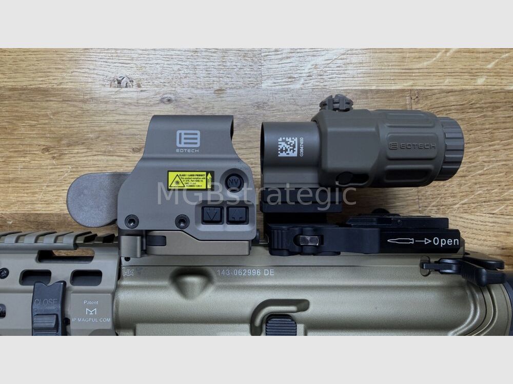 Heckler & Koch MR223 A3 Slim-Line 11" Lauf - halbautom. Büchse .223Rem MGBs Sondermodell FDE Edition inkl. Schalldämpfer B&T RBS PRINT-X Compact QDN CT - zivile Version HK416 / G95K / G38 G95A1 / G95KA1 / mit Upgrades - inkl. EOTECH EXPS3-0 tan + G33 tan KSK- Spezial HHS, Bild 6 von 10