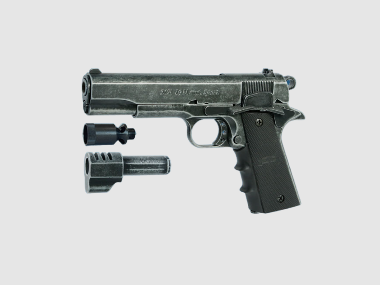 ME 1911 modèle sport, calibre 9 mm P. A. Knall, look antique, poignée en plastique noir