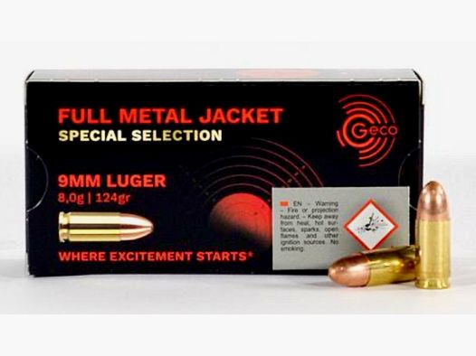 Geco 2431562 9mm LUGER VM Tombak 8.0 g 124gr Special Selection IPSC