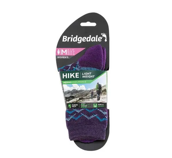 Bridgedale - Skarpety damskie - Hike Lt Merino E 3/4 - purple/aqua, zdjęcie 2 z 7