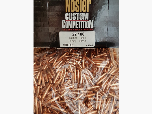 .224/80grs HPBT Nosler Competition Geschosse 100 stk