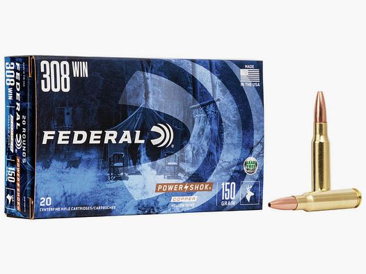 Büchsenmunition FEDERAL Power-Shok Copper – 308 Win. – 150 grains – HP