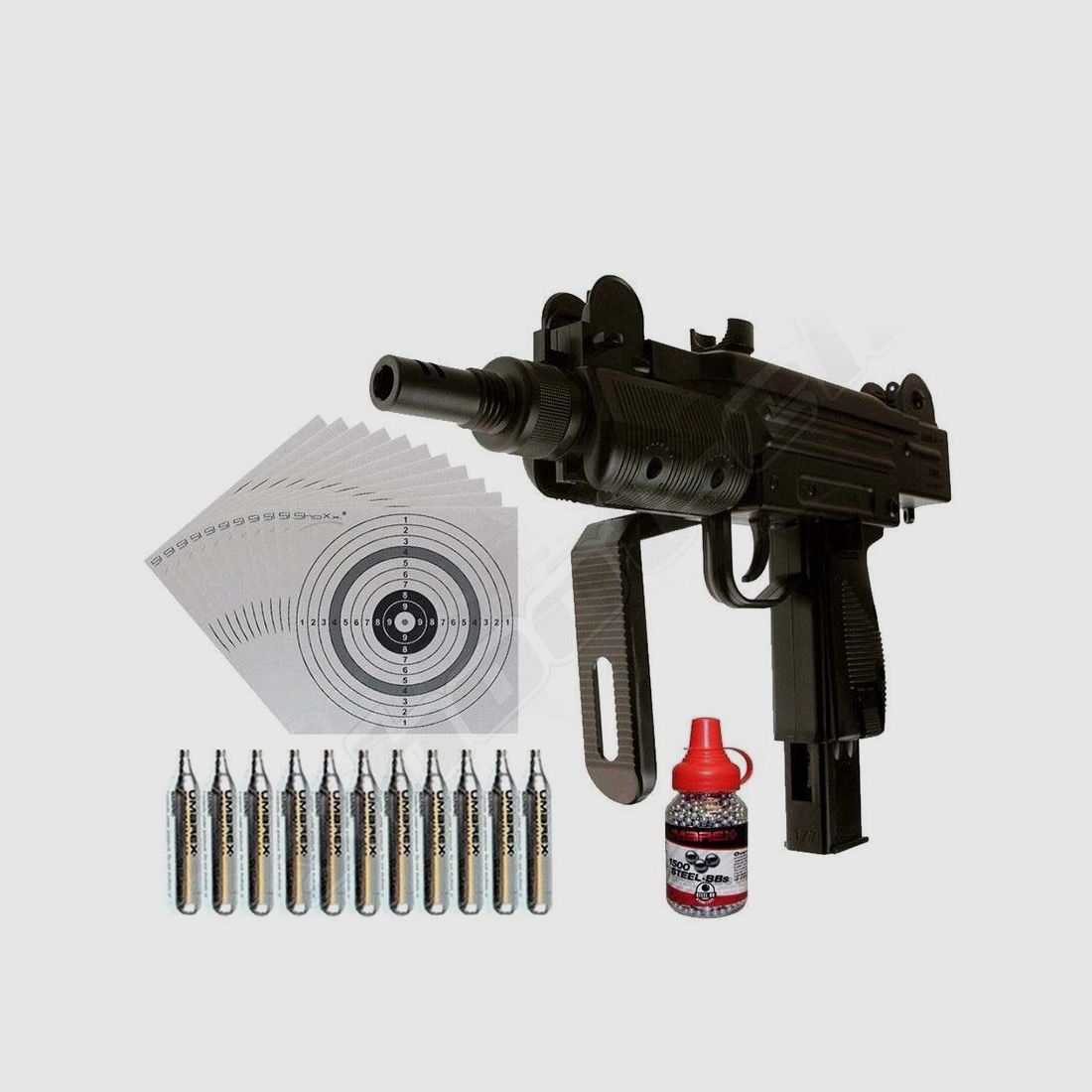 IWI	 Mini UZI CO2-Pistole Kal. 4,5 mm - Set
