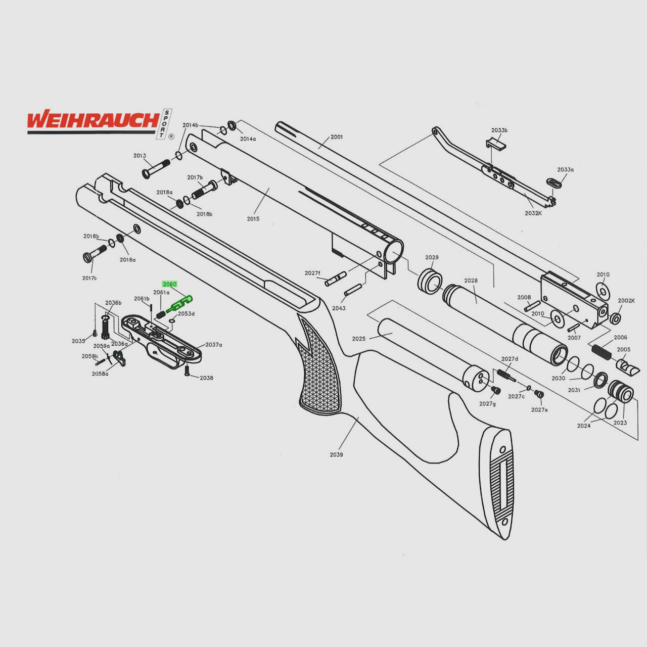 Sicherungsbolzen fĂĽr Luftgewehr Weihrauch  HW 90, Ersatzteil