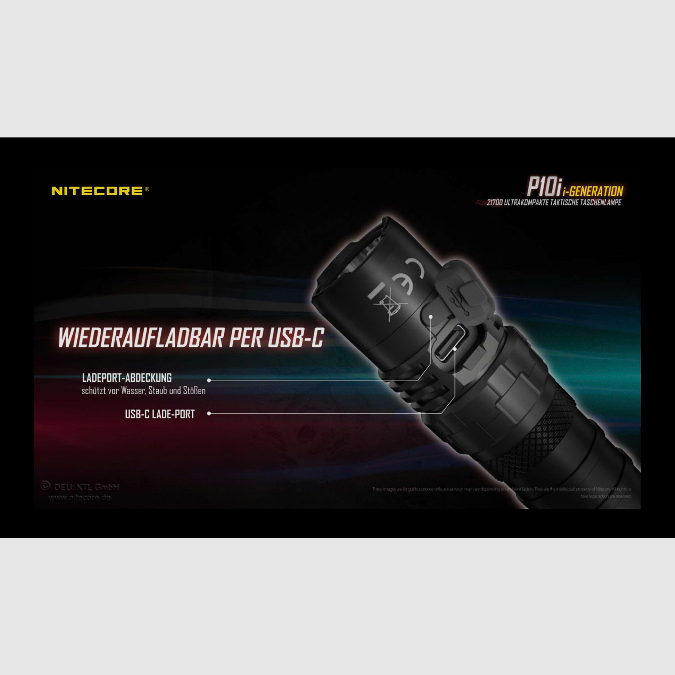 Nitecore P10i taktische LED Taschenlampe 1800 Lumen