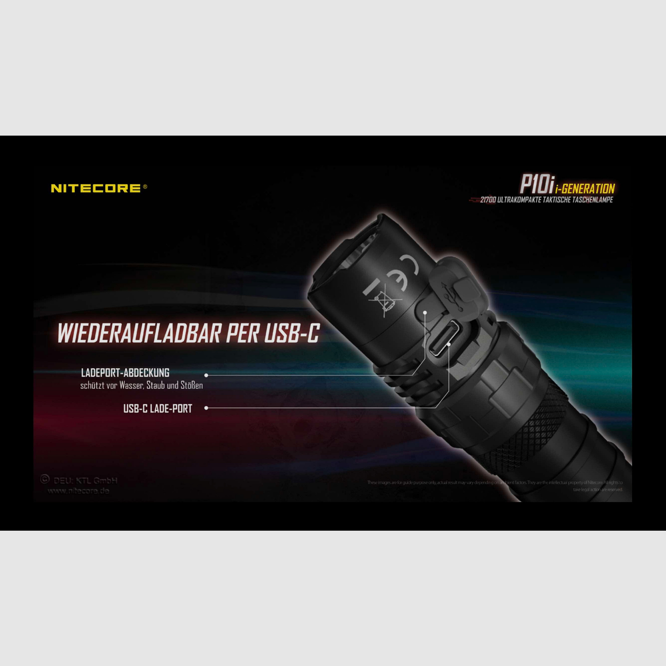 Nitecore P10i taktische LED Taschenlampe 1800 Lumen