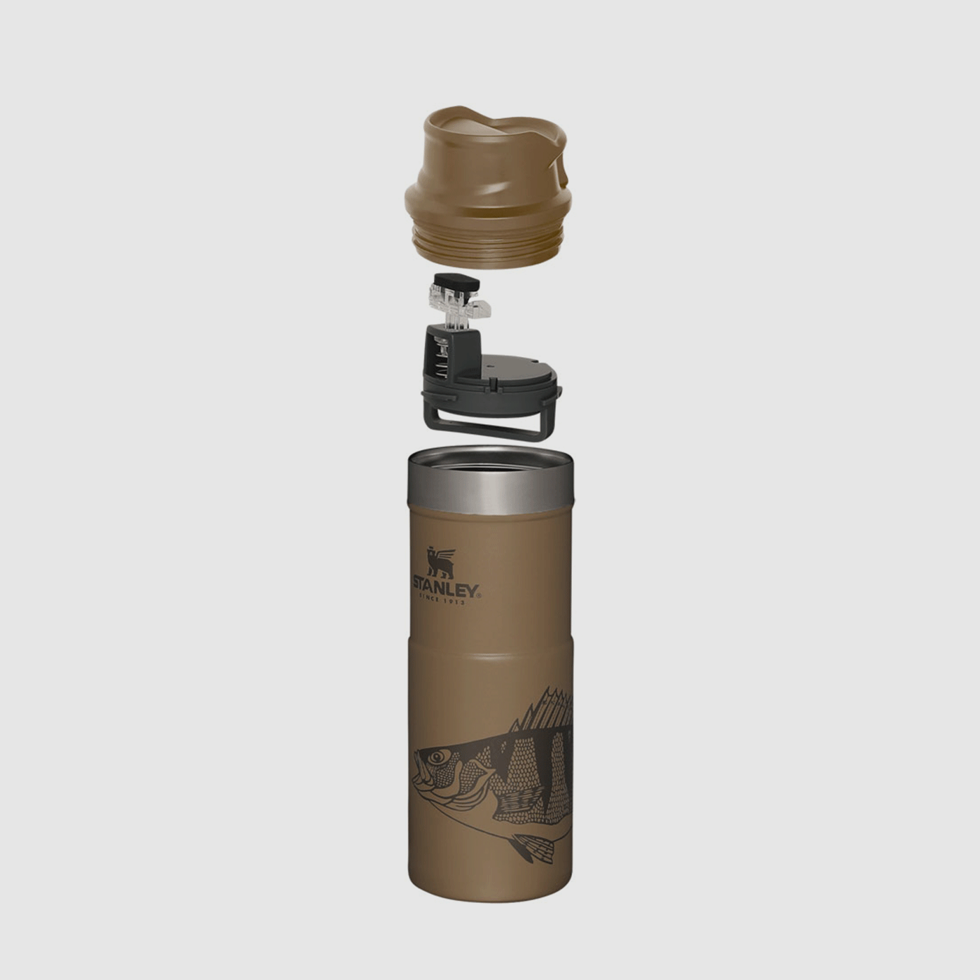 STANLEY – CLASSIC TRIGGER-ACTION TRAVEL MUG 16oz /470ml Peter Perch Tan, image 3 of 4