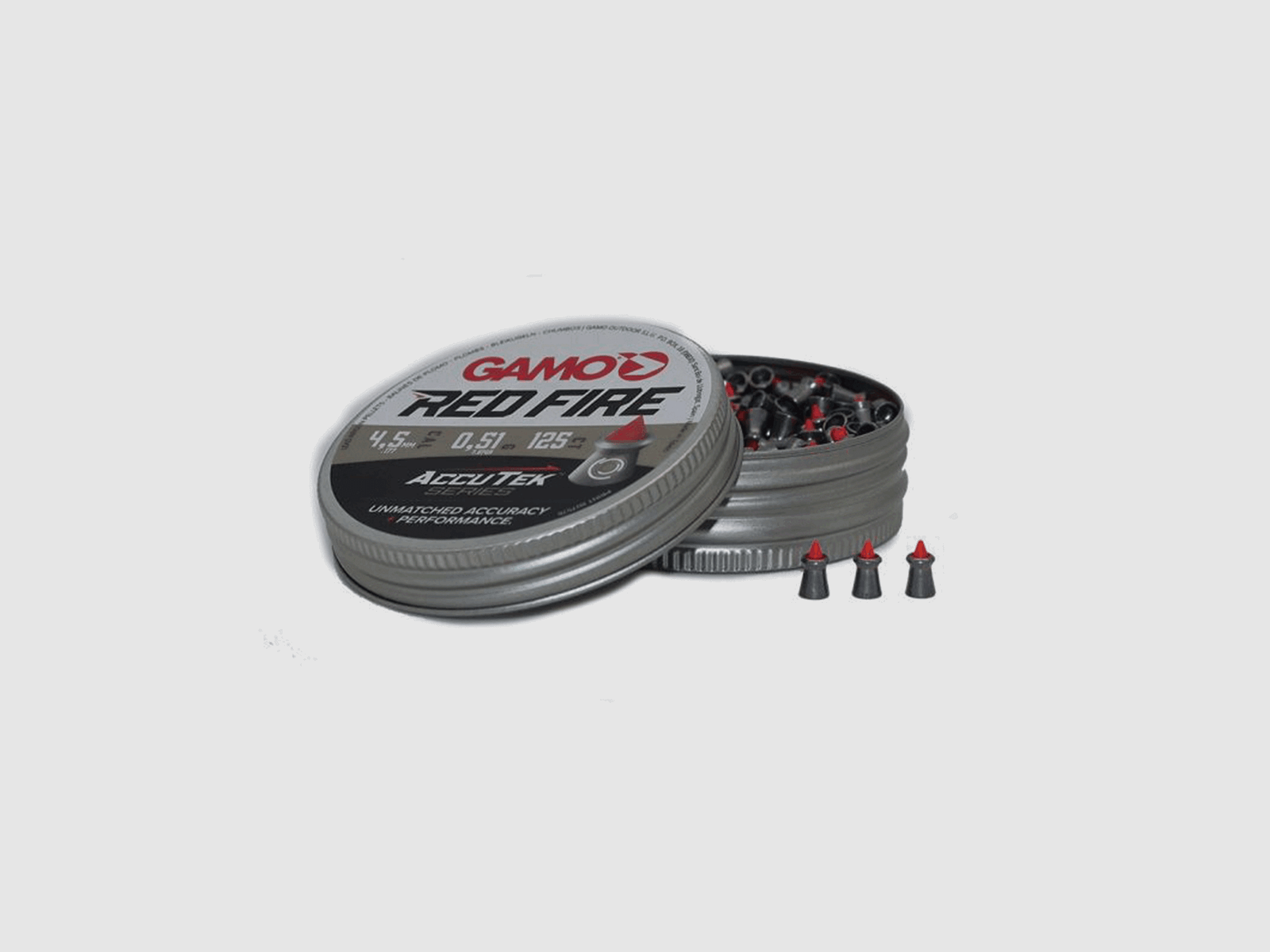 GESCHOSSE DRUCKLUFT – GAMO – RED FIRE Kal. 4,5 .177 – 0,51g (125Stück) | ACCUTEK SERIE