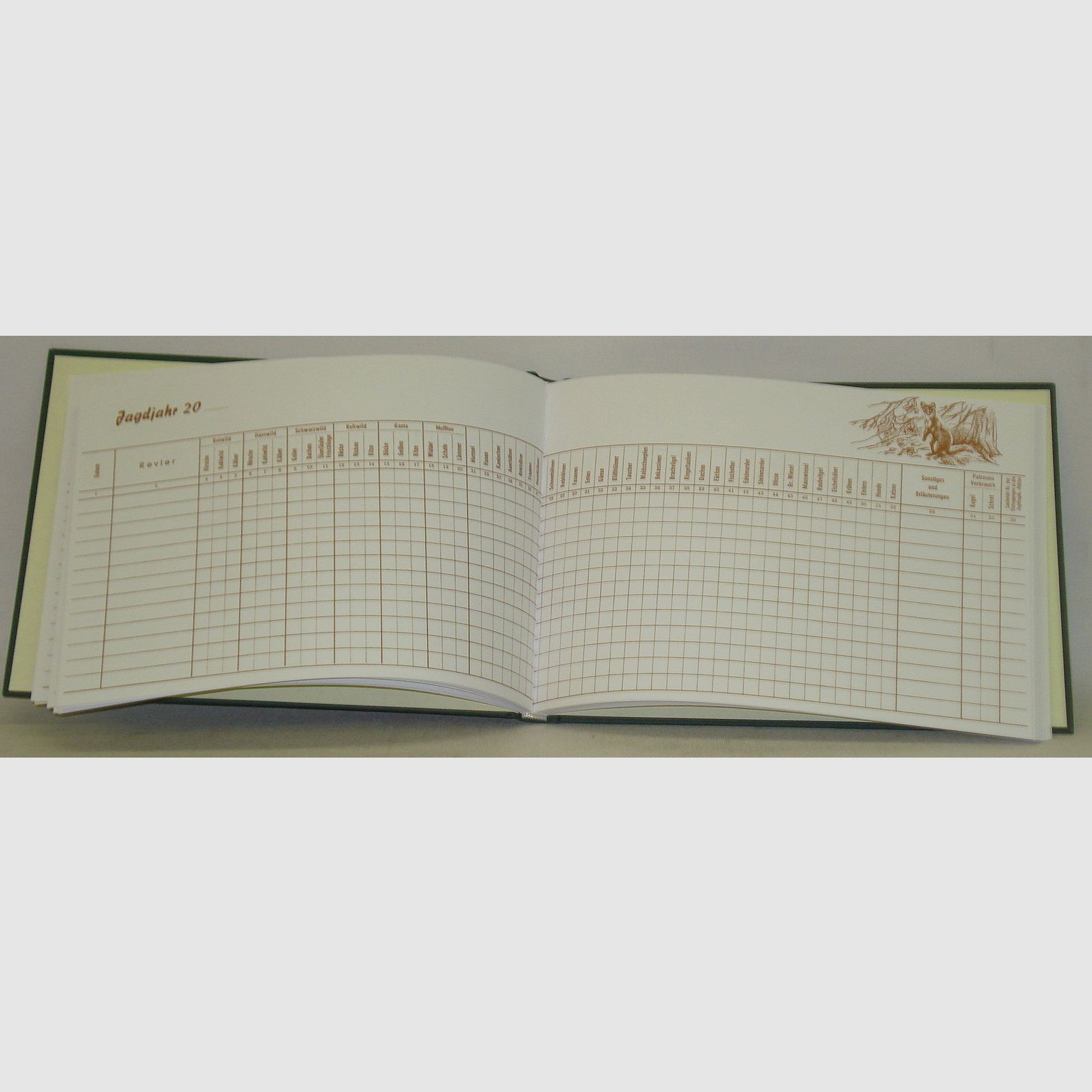 Schuss- und Jagdtagebuch A5 - grünen Leinen, 128 Seiten