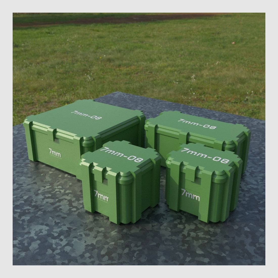 Filamelt Munitionsbox / Ammo Box 7mm-08 REM – Patronenbox ‘Klappdeckel’ – 20 / 25 / 50 / 100 Runden