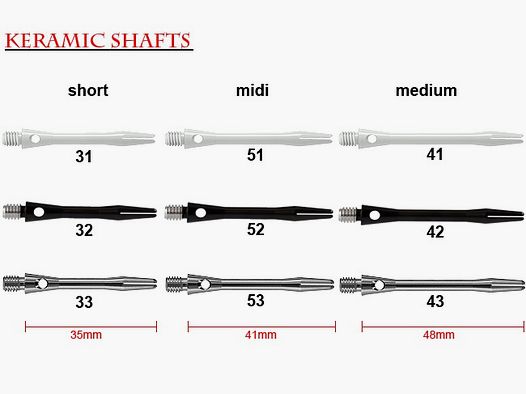 Harrows-Darts-Technology Shafts Keramic short weiß Dart & Zubehör