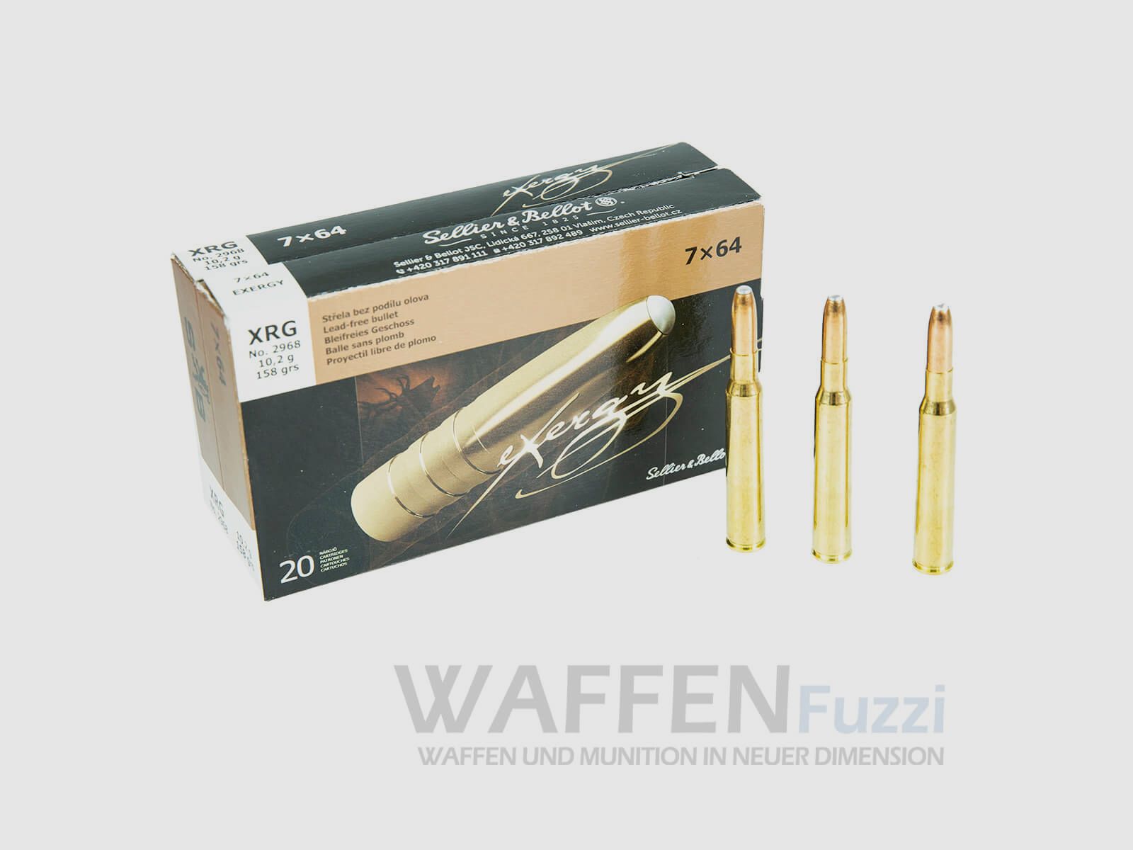 S&B 7x64 eXergy XRG lead-free hunting cartridges 158grs