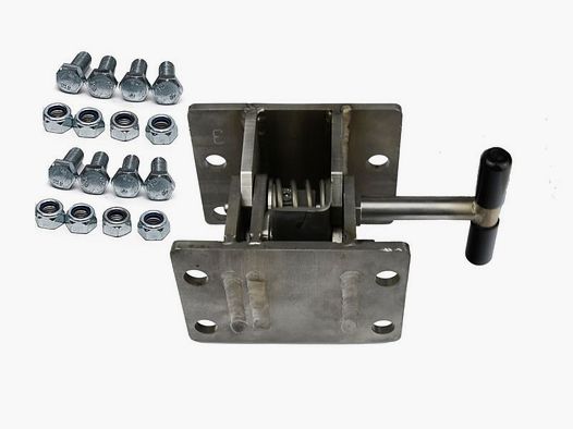 HECK-PACK klappbare Absenkvorrichtung aus Edelstahl – 2-in-1-Kipp- und Klappmechanismus für Wildträger