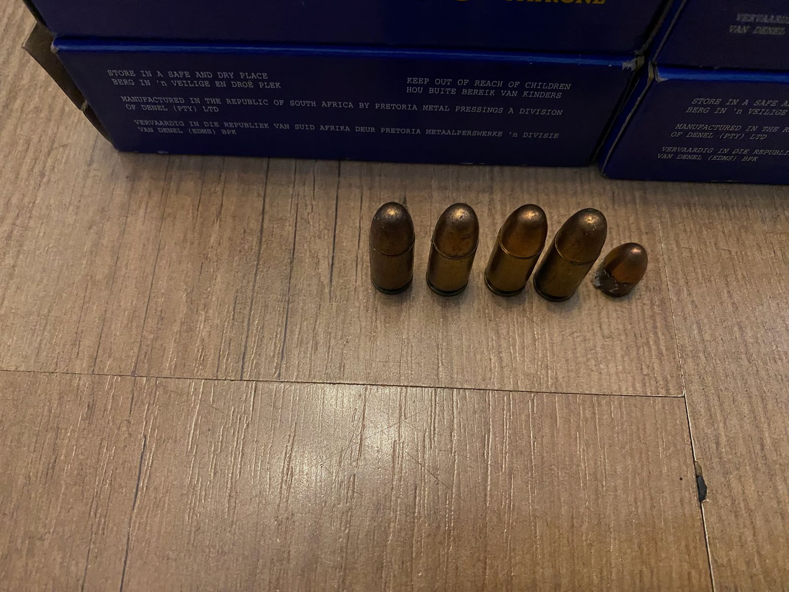Selling 450 rounds of 9 mm Luger caliber from the manufacturer Denel PMP