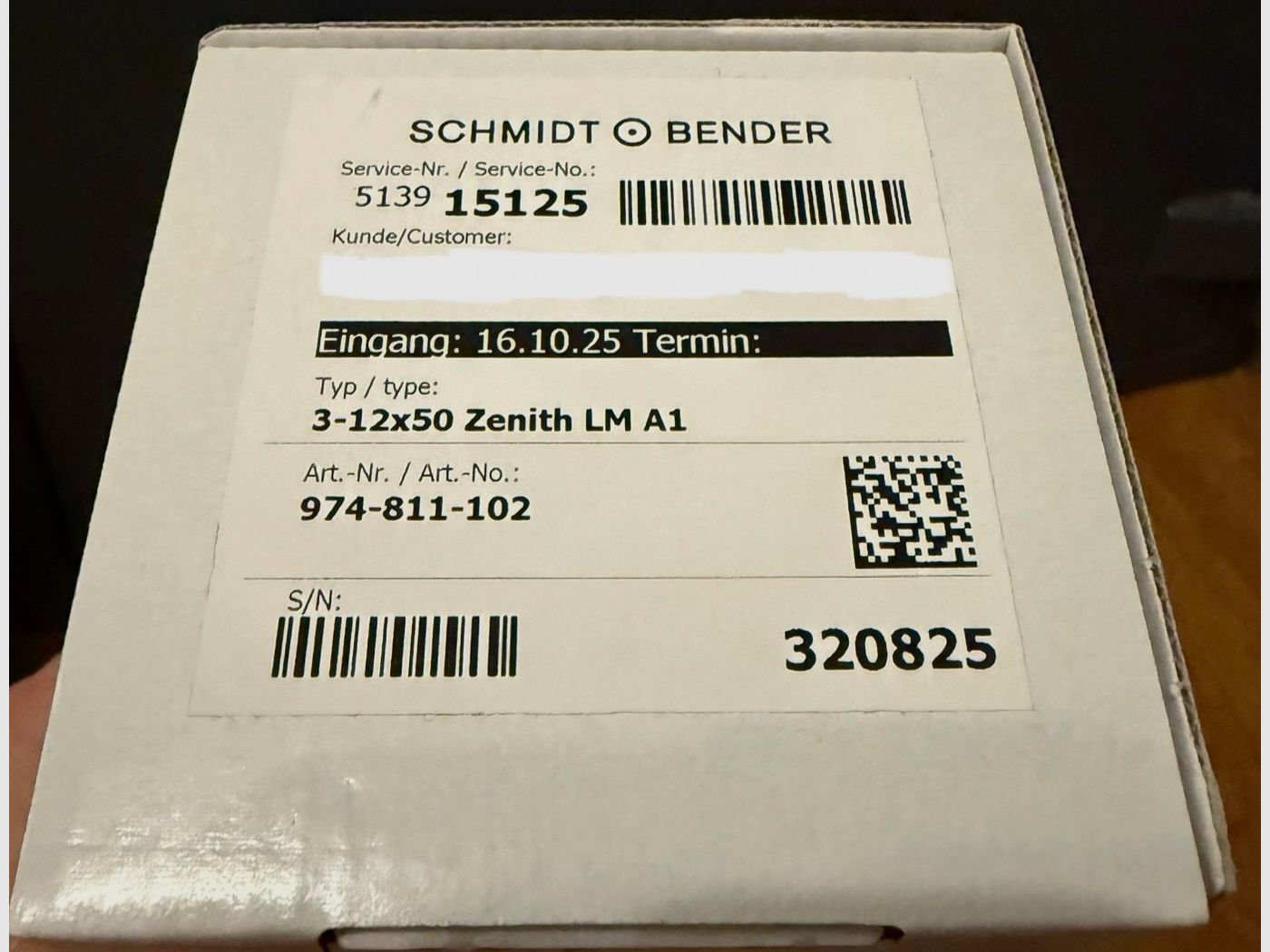 Schmidt & Bender Zenith 3-12x50 LM A1 lunette de tir