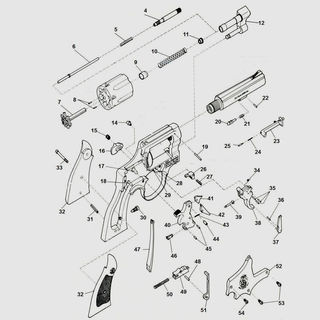 CHIEN CRETE SMALL SMITH&WESSON CARCASSE K, Bild 5 von 5