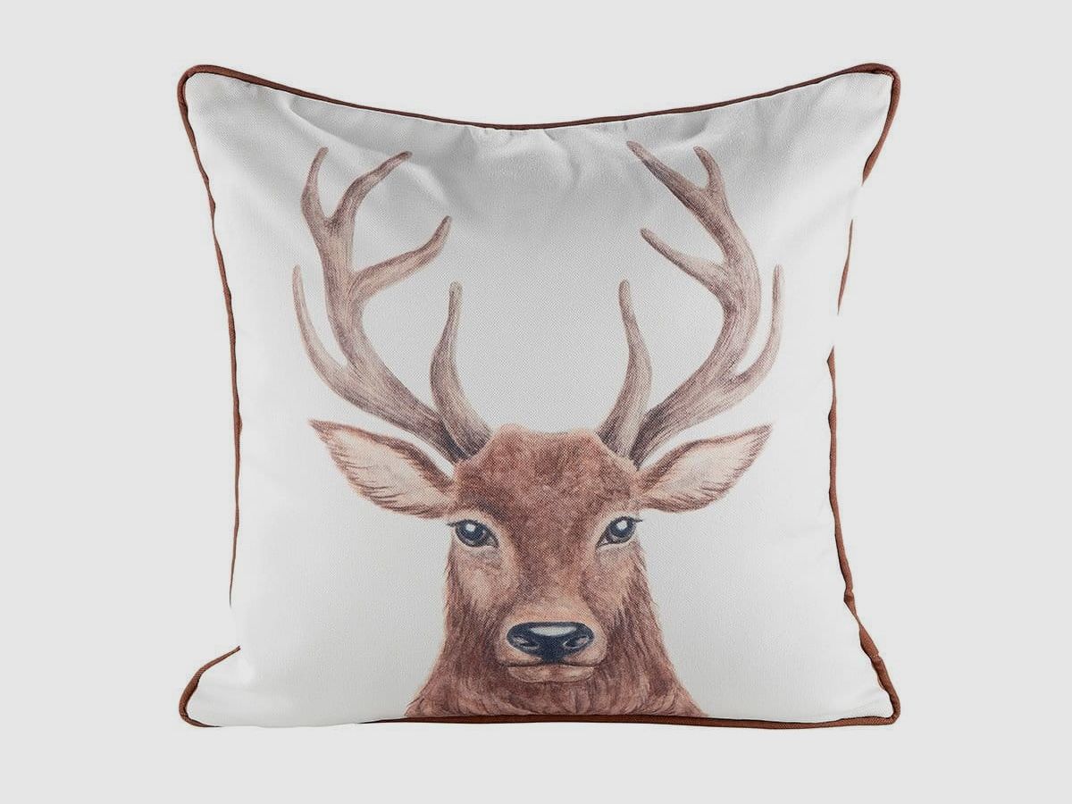 Guild fabric cushion deer head