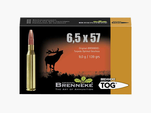 6.5x57 TOG 9.0g/139 grs. Brenneke
