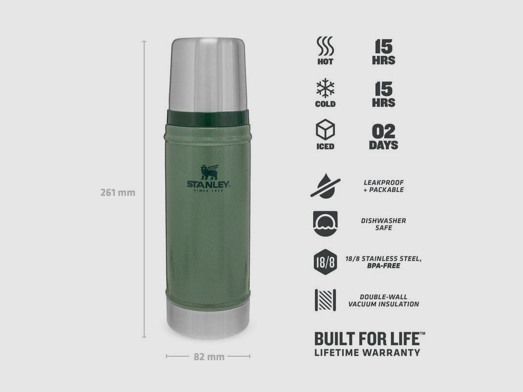 Stanley Thermoskanne Hammertone Green 0,47 L