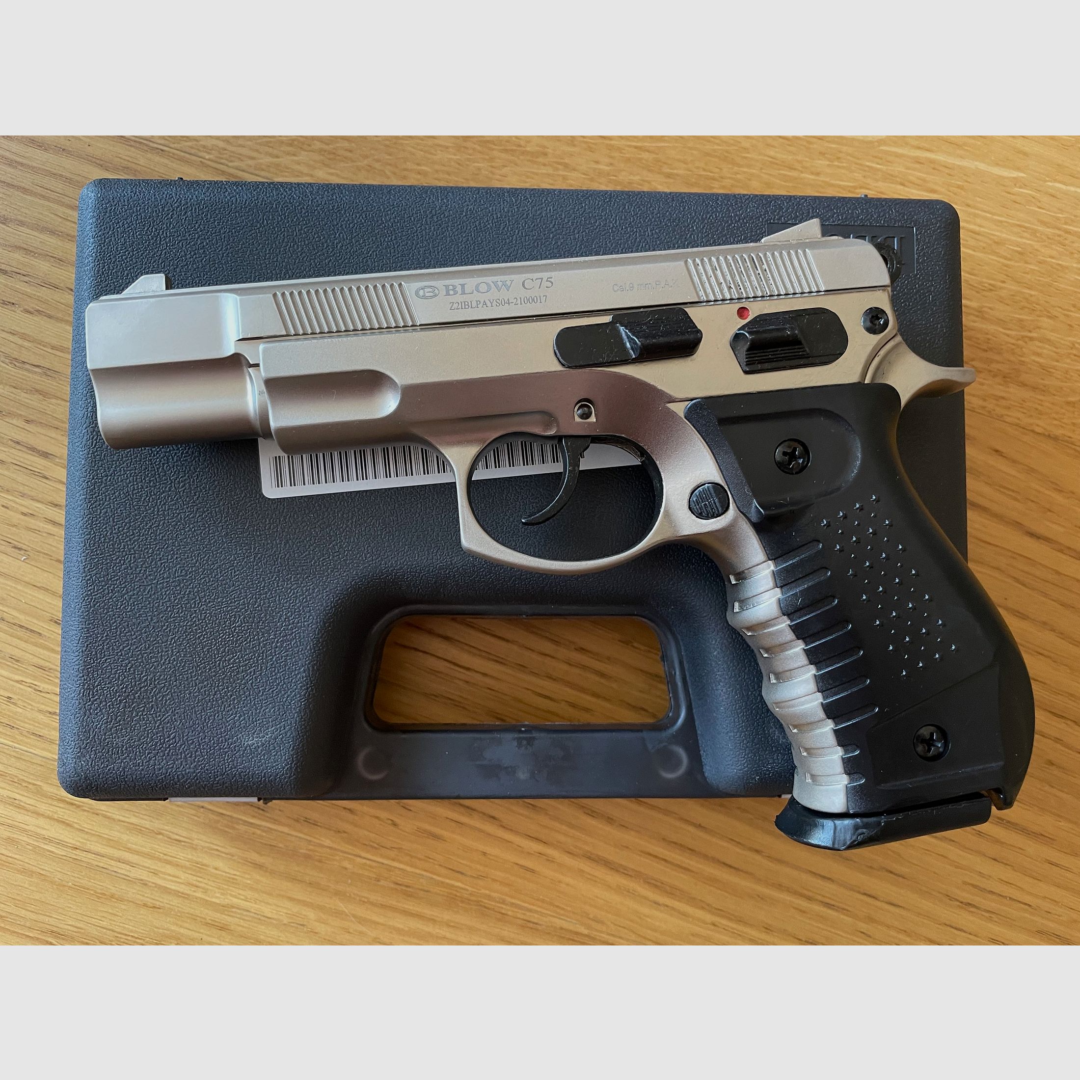 BLOW C75 Satin 9mm P.A.K. Schreckschusspistole CZ75 Nachbau - EU-weiter Versand