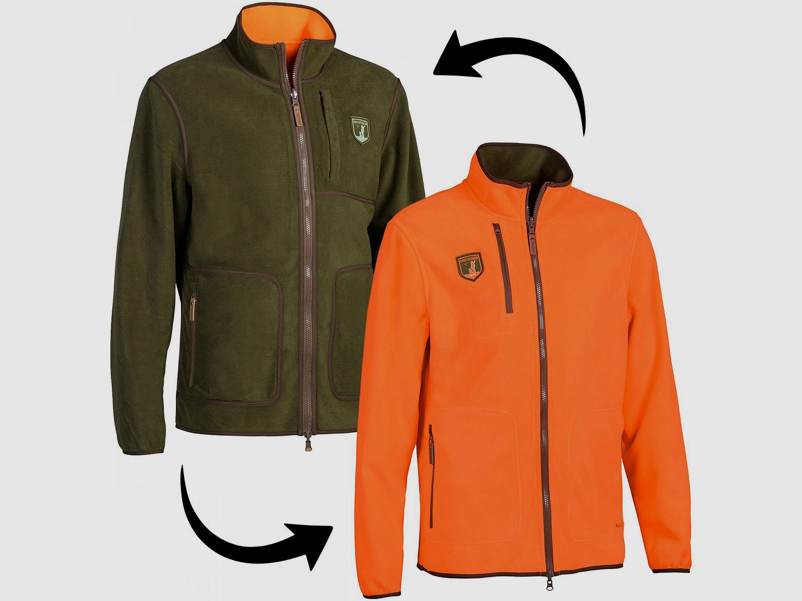 Finnland Wendefleecejacke Herren (Khaki/Orange)