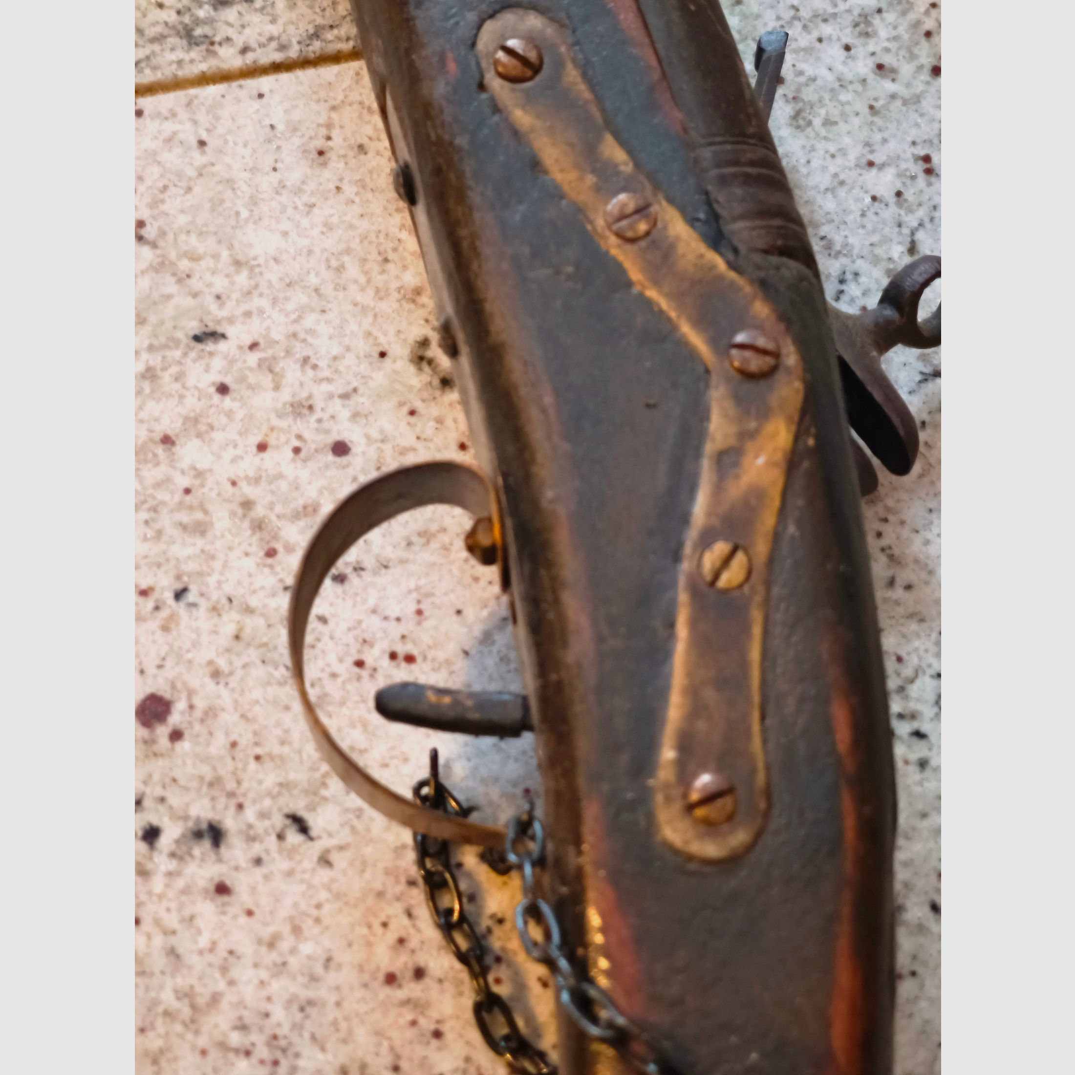 Steinschlossgewehr mit Bajonett und Puntze