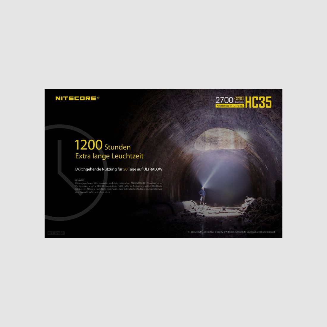 Latarka czołowa Nitecore HC35 w zestawie z NL2140HP