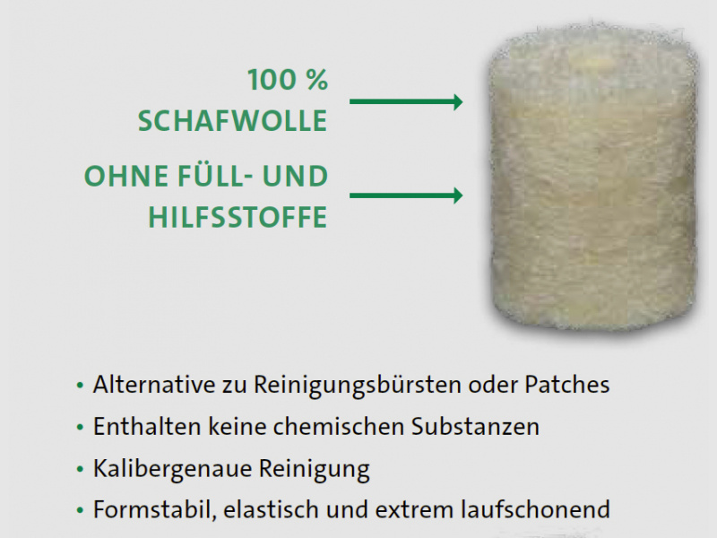 60x BALLISTOL Reinigungsfilze/Filzreiniger KLASSIK Cal. 22|100% Schafwolle|5,56MM/224/5,5MM/.223.228