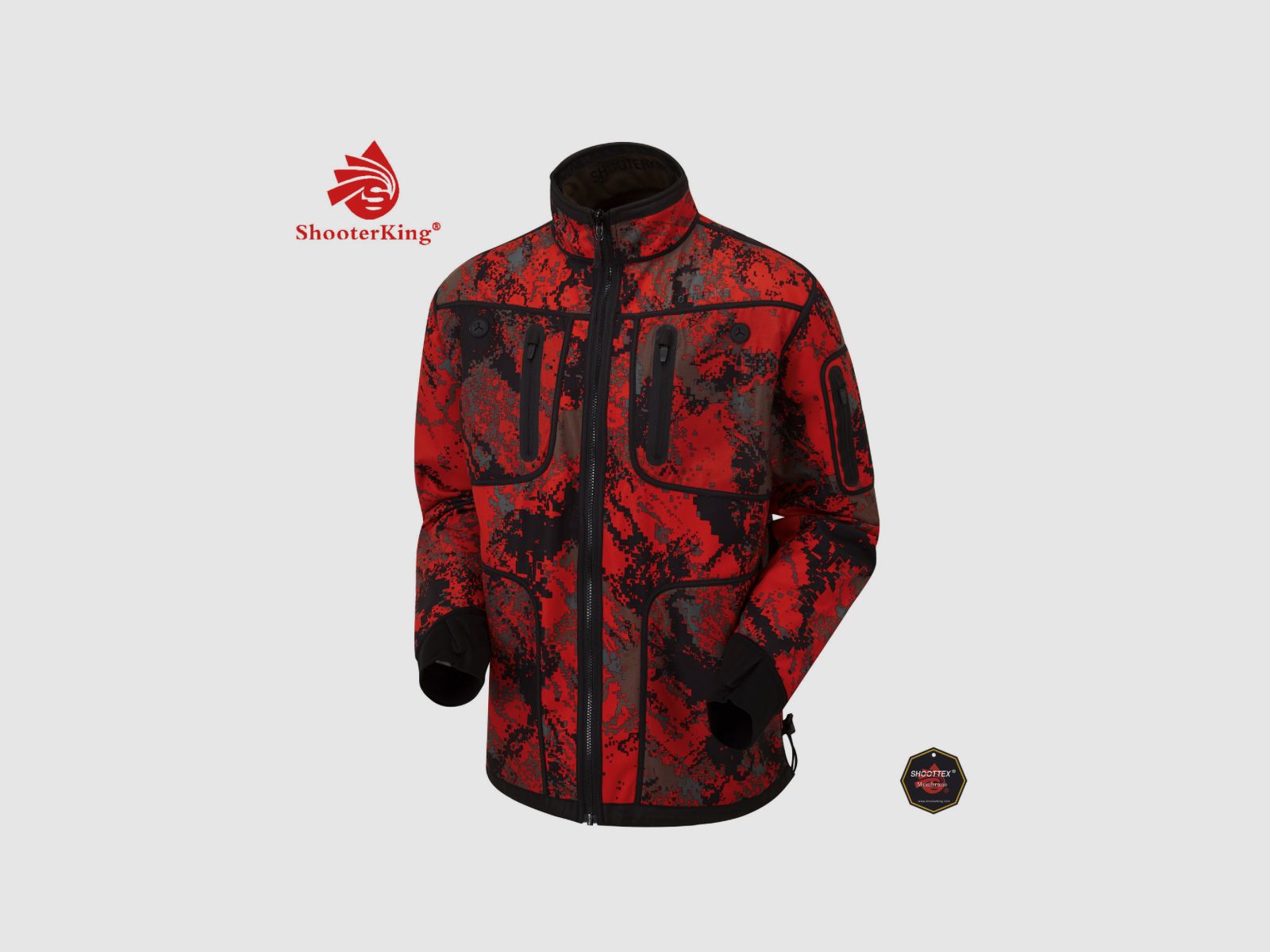 SHOOTERKING Softshell Jacke Forest Mist Red