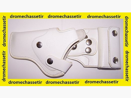 Holster de ceinture gaucher multipositions en Cuir pour Revolver Manurhin F1 canon 3 pouces, Blanc