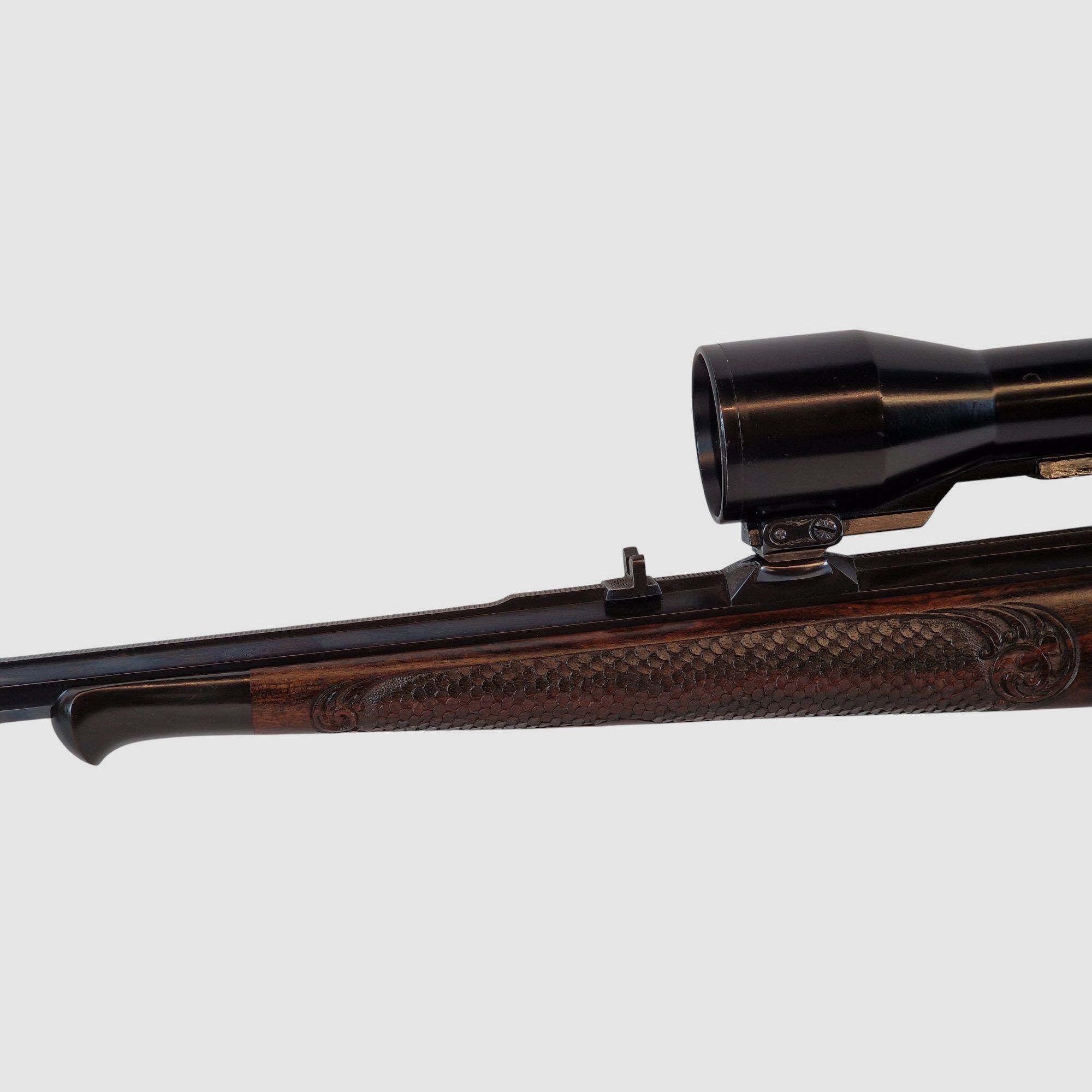 Outschar Ferlach side lock break-action rifle in caliber 6.5x57R with variable Zeiss optics
