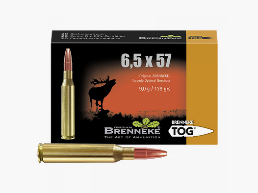 Brenneke 6,5x57 139GR TOG 20 cartouches