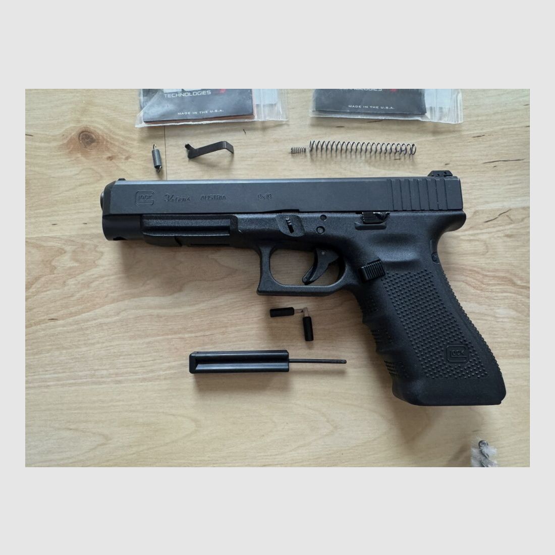 Glock 34 Gen4 inkl. ZEV Abzugstuningkit und OVP, Zubehör 9mm Luger 9x19