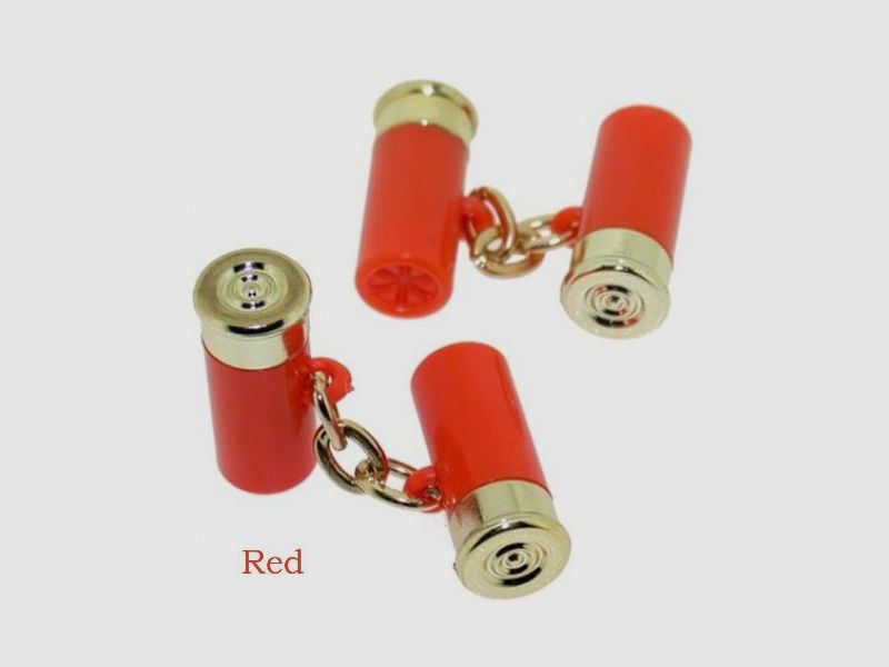 Manschettenknöpfe, rote Mini-Schrotpatronen, Bild 1 von 2