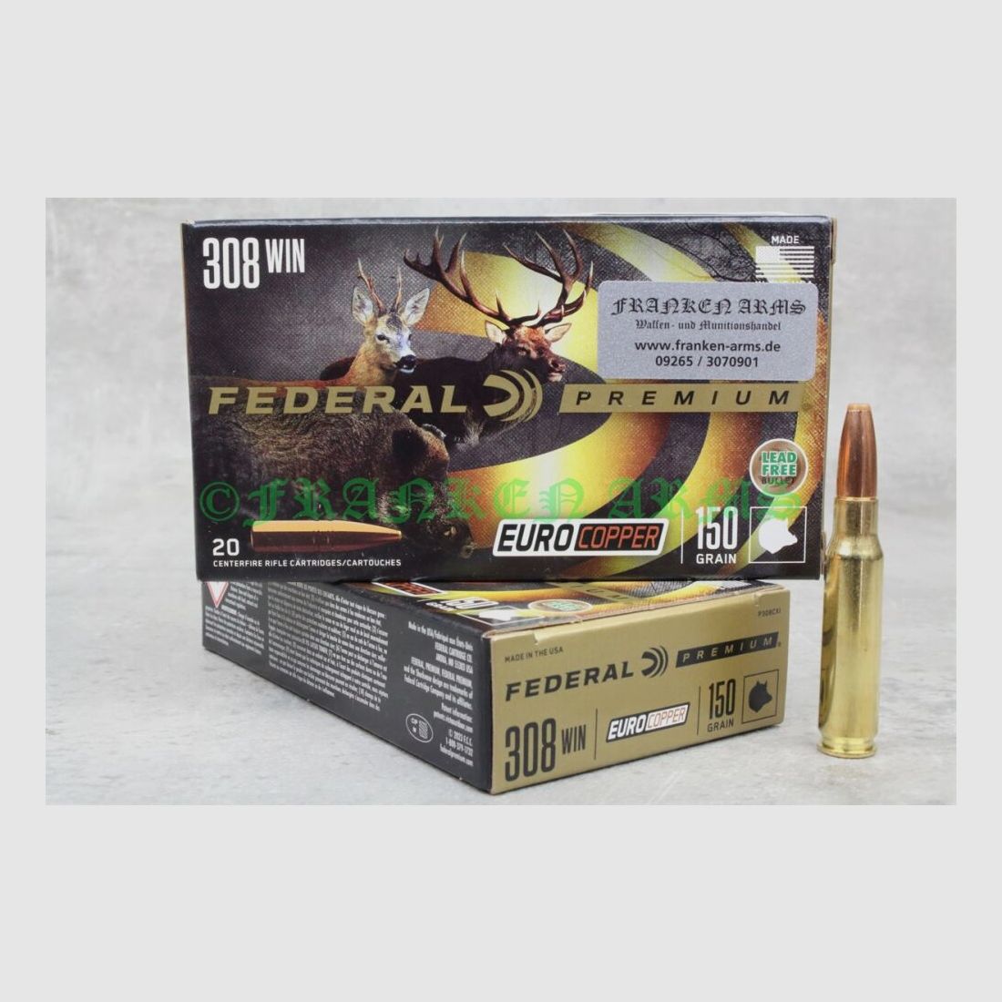 Federal Premium .308 Win. Euro Copper 150gr. 9,7g 20 Stück Staffelpreise