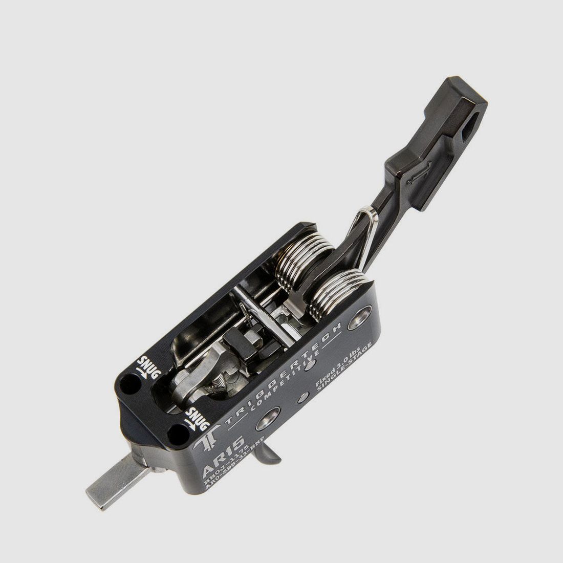 TRIGGERTECH AR-15 Competitief - Zwart Pro Gebogen 3lbs, Enkelvoudige Stage