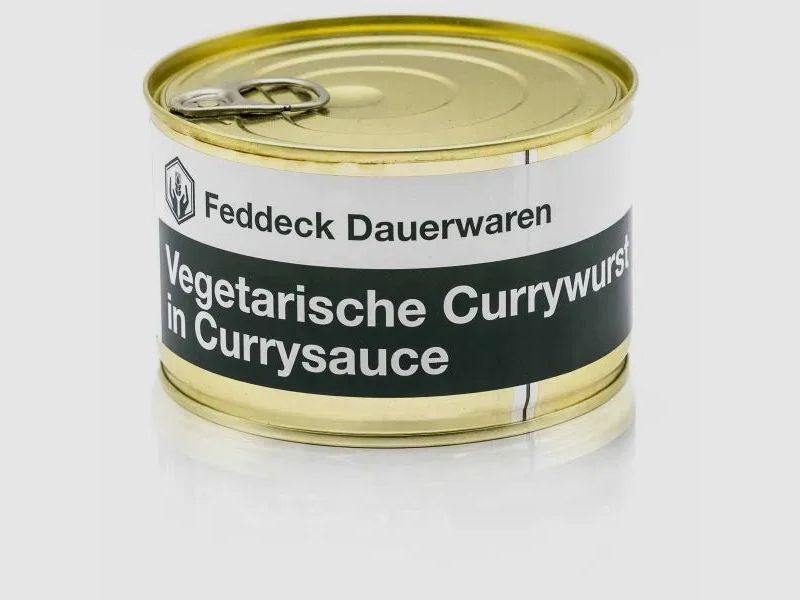 Feddeck Dauerwaren Fertiggericht Dose Vegetarische Currywurst mit Currysoße 400 g