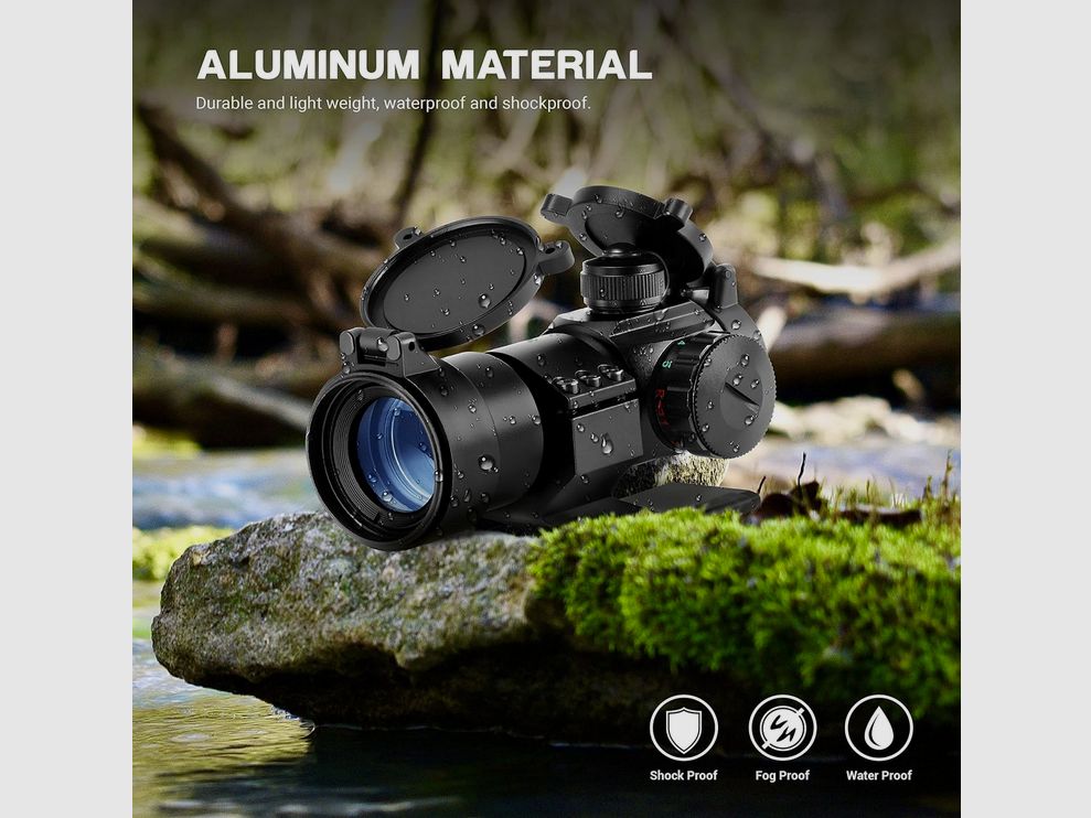 ESSLNB 30mm Red Dot - Red dot sight for Picatinny - Dot reticle - red/green