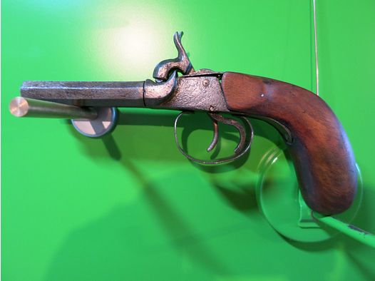 Perkussionspistole Doppel-Terzerol, Quick "Damar", Belgien um 1830, Cal.  10,3 mm (ca.), historisches Original?      #92