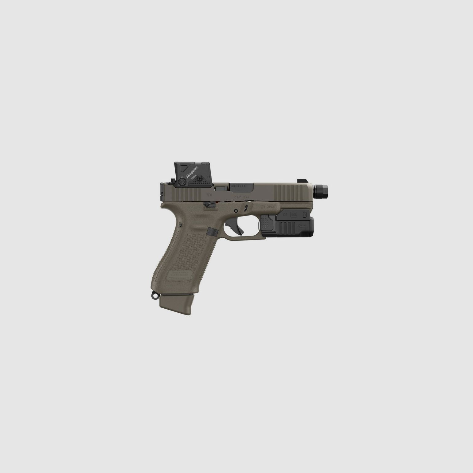 PISTOLE GLOCK 45 HUNTER EDITION A-CUT FILETE COMBO AIMPOINT COA + GTL II KALIBER 9X19