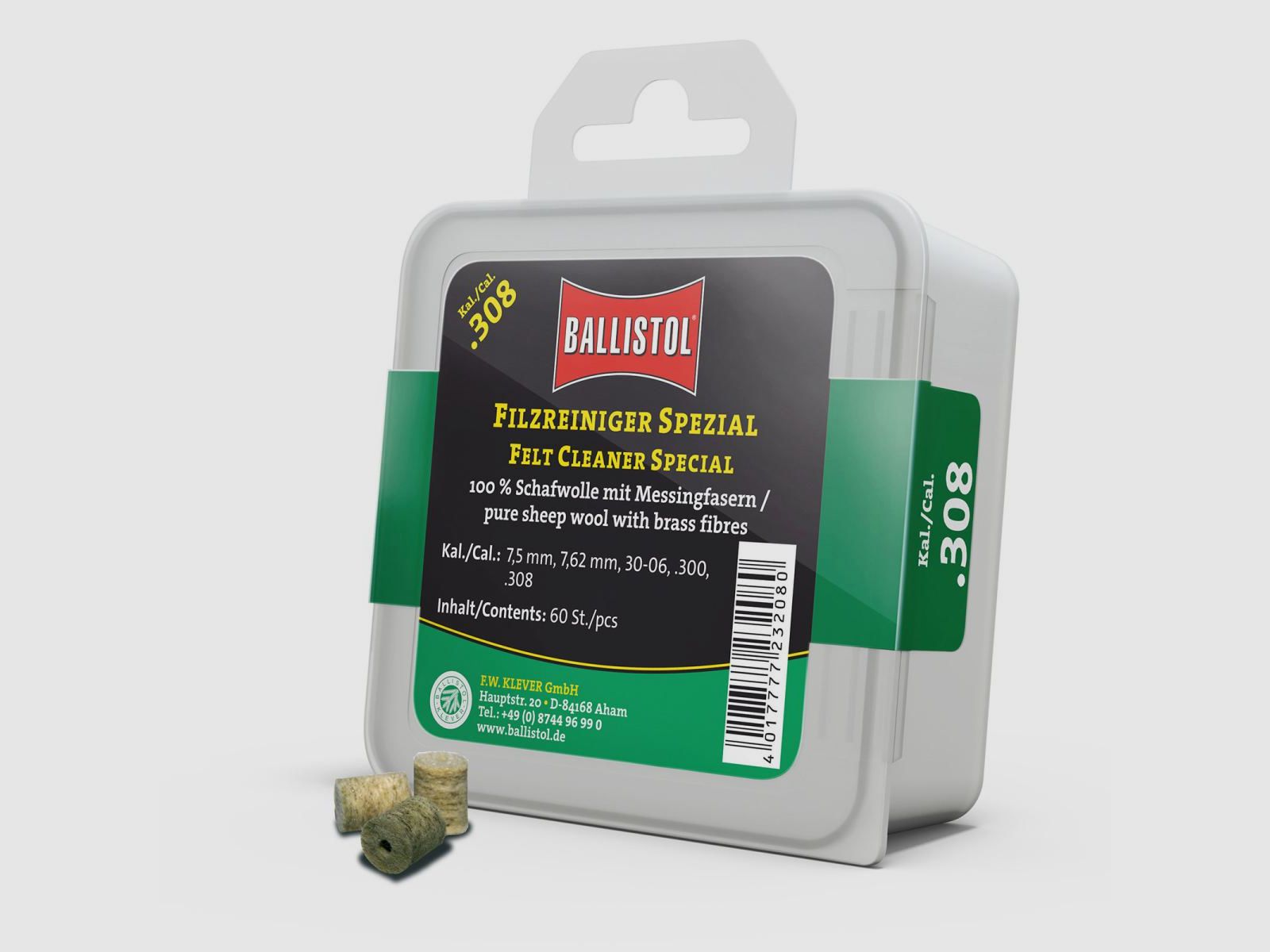 Ballistol viltreiniger speciaal / 60 st. / kal. .308