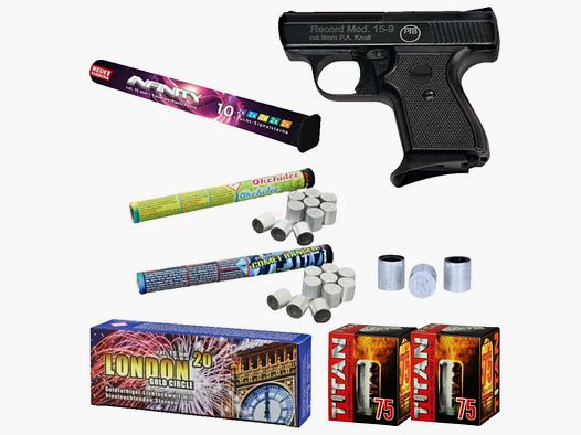 Set de Año Nuevo Record 15-9 Pistola de Fogos de Artificio 9 mm P.A.K.