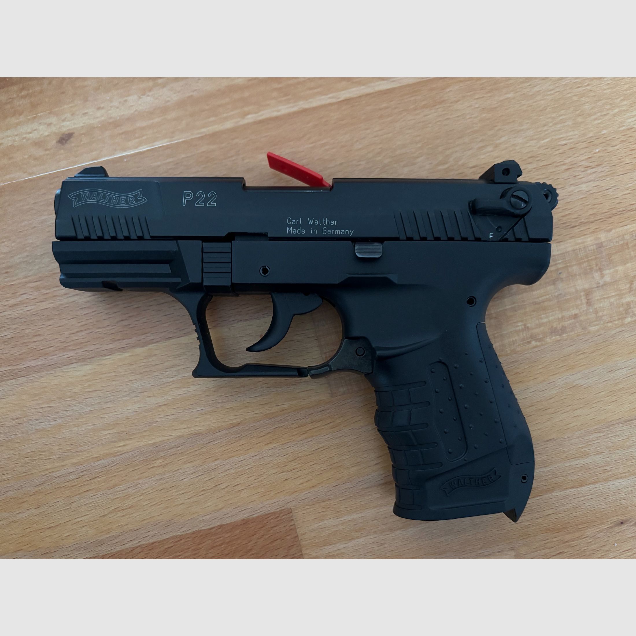 Walther P22 blank firing pistol incl. launch cup and Fobus IWB holster