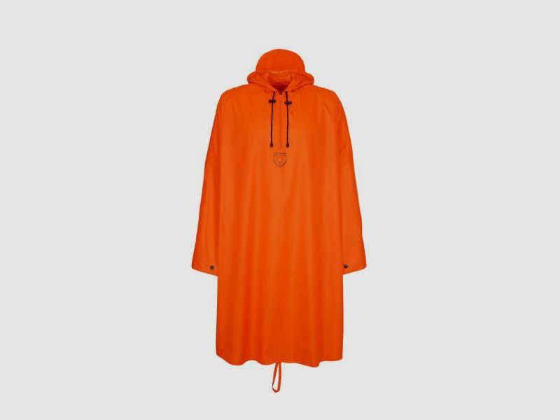 Hubertus rain poncho with hood - neon orange