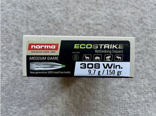 Norma EcoStrike 308 Win bleifrei 9,7g/150gr – 11 Pkg / 220 Patronen neu OVP