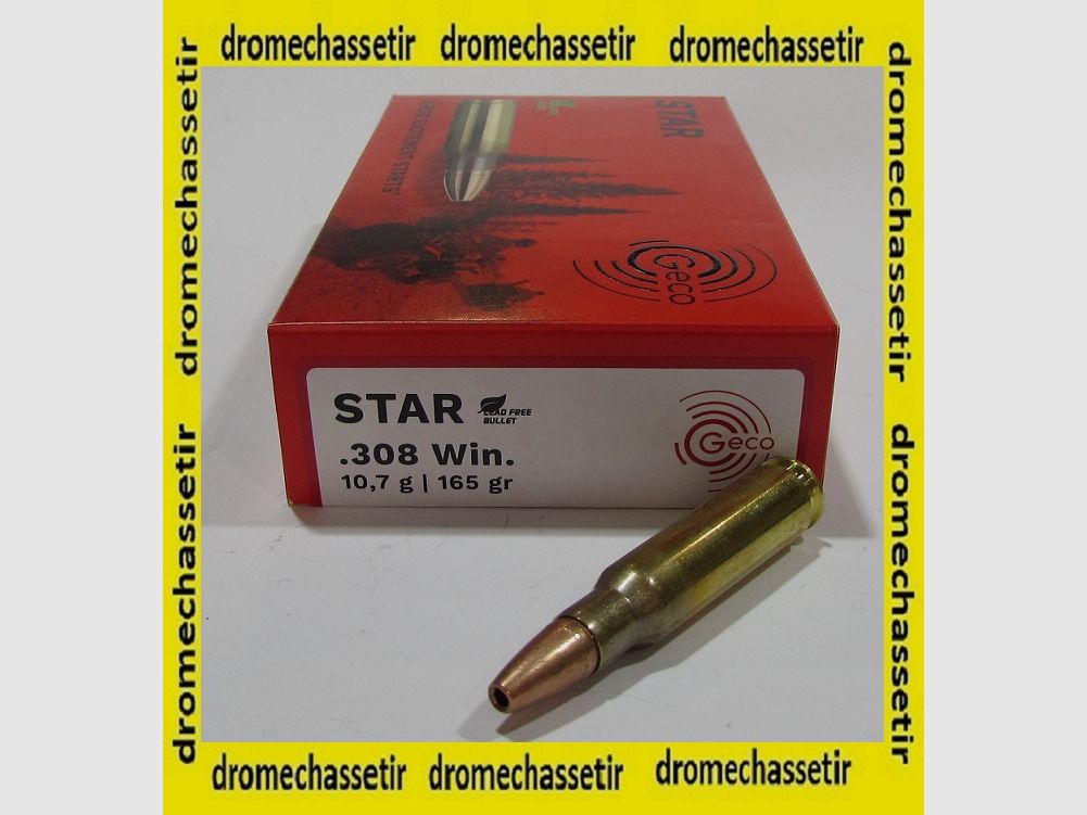 Box of 20 cartridges caliber .308 Win Geco Star 165 grains