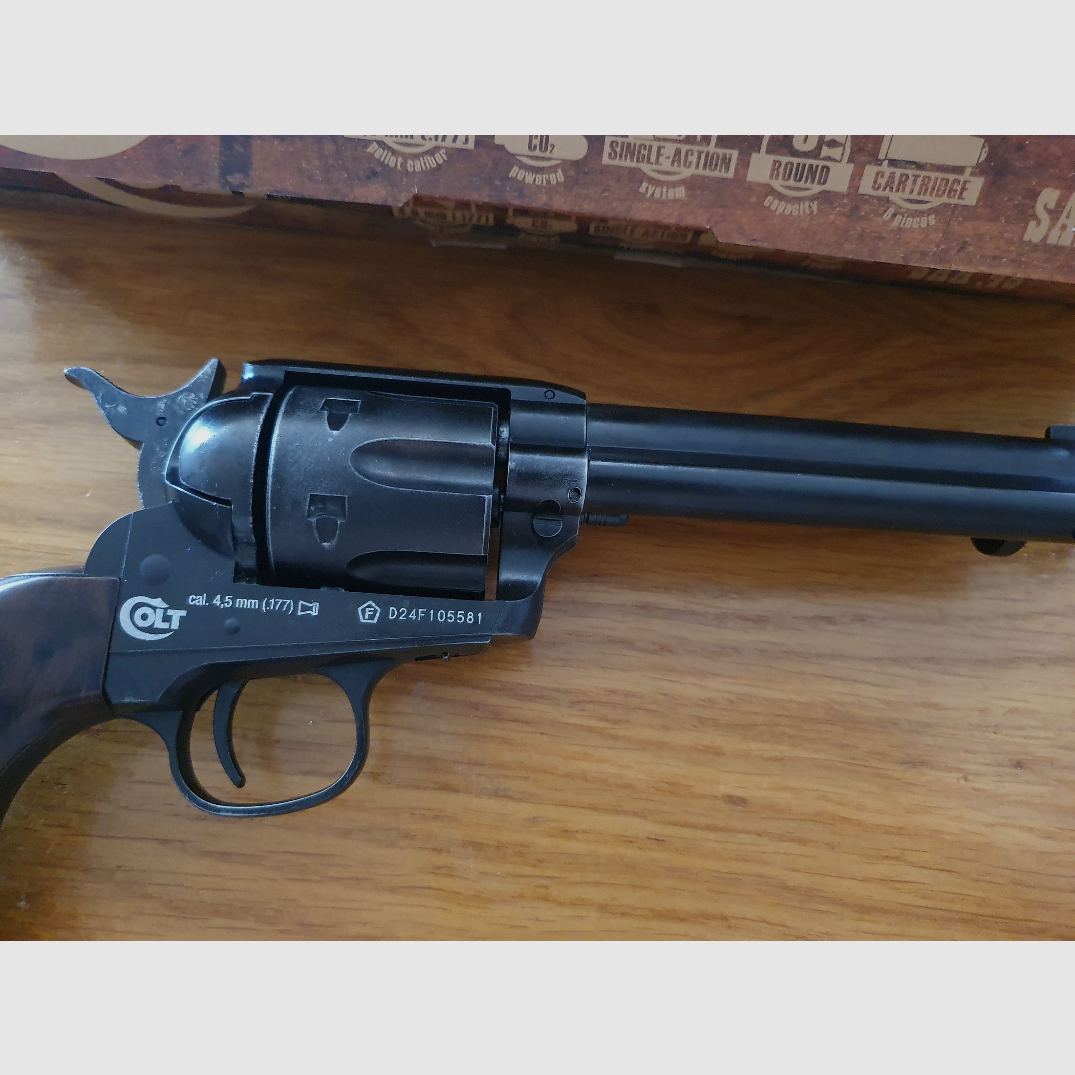 Colt Single Action Army SAA Co2 gezogener Lauf, 4,5 mm Diabolo, inkl. 12 Ladehülsen