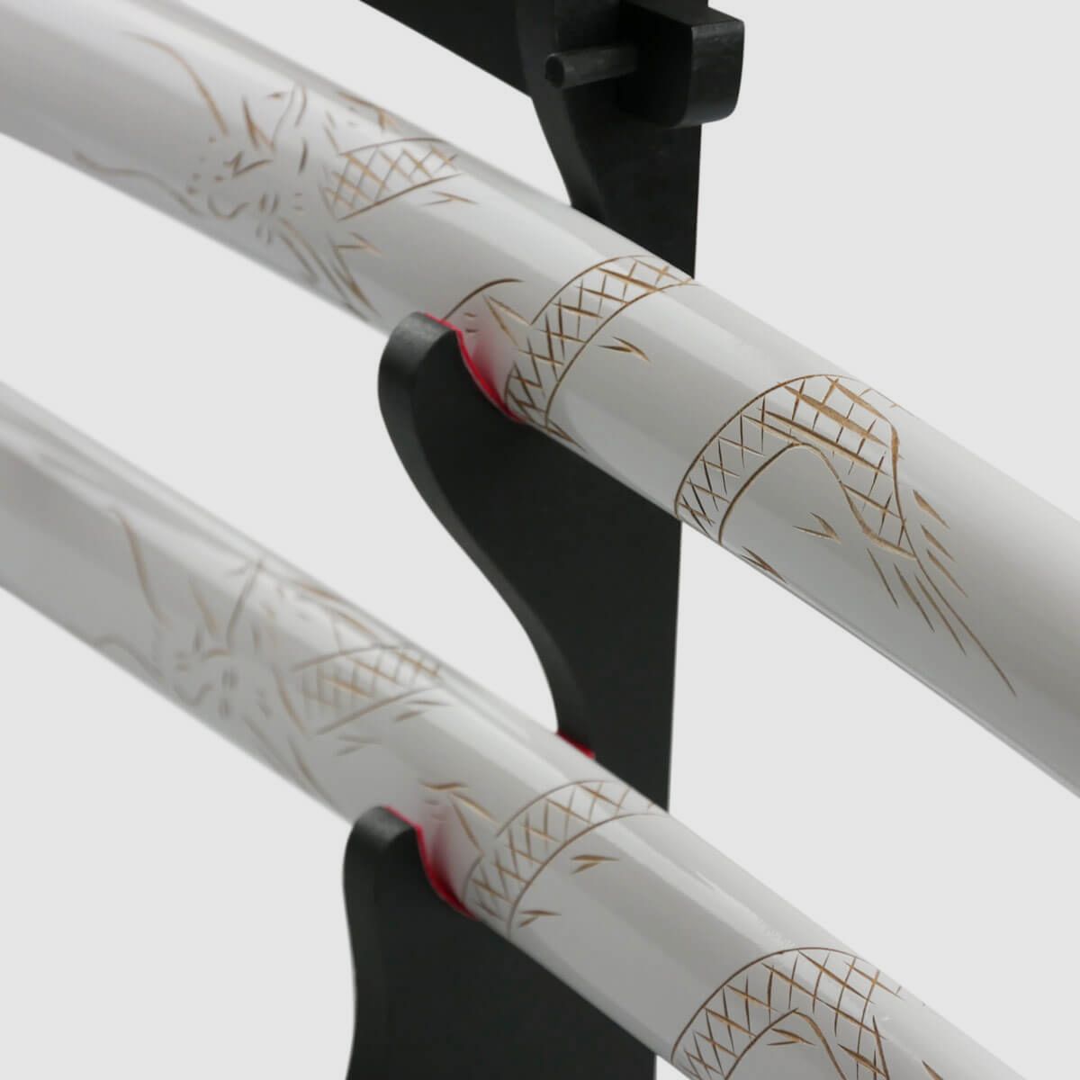 Epic Swords Katana Wakizashi White Dragon Daisho Par de Espadas con Cuchillas Romas incluyendo Soporte para Espadas y Accesorios