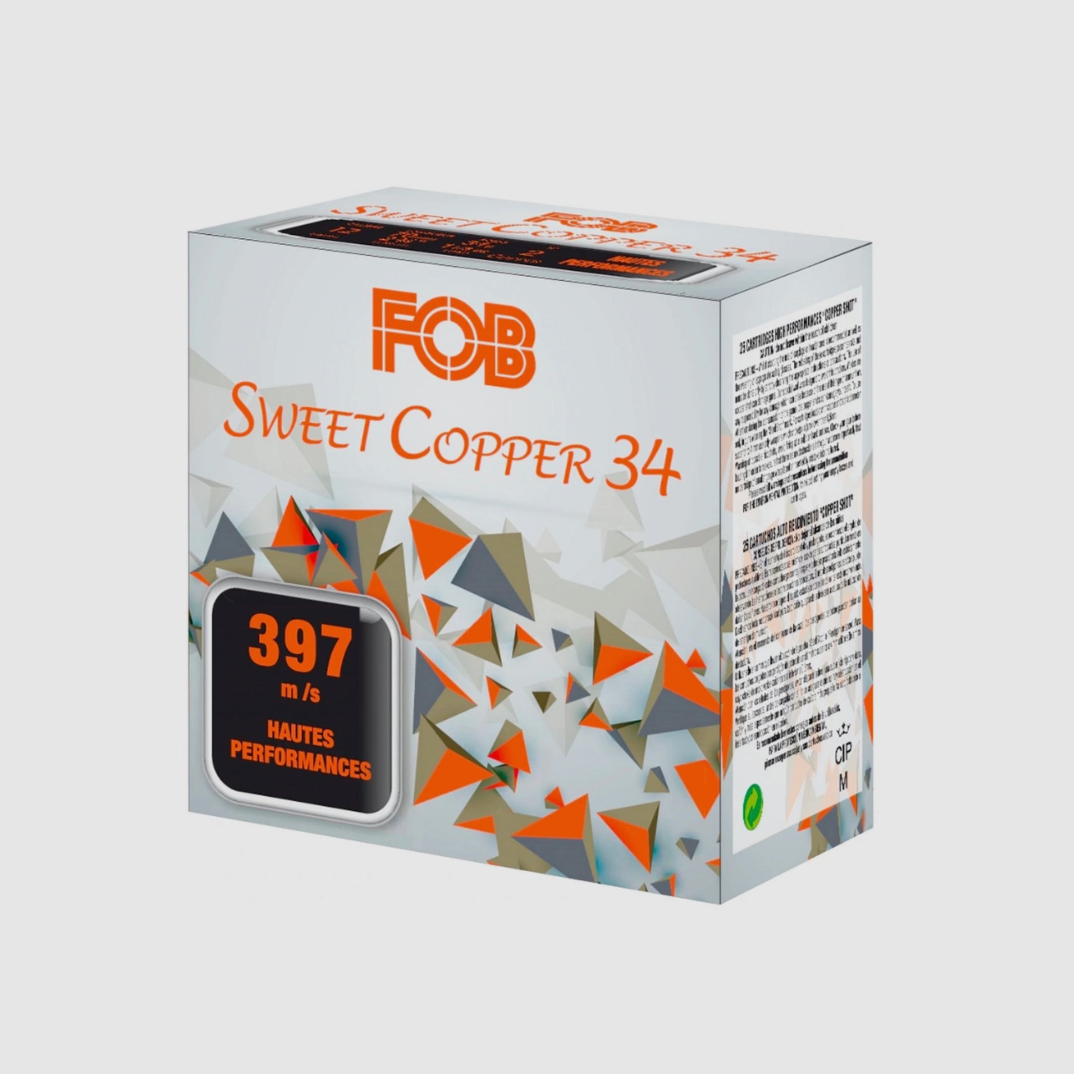 FOB 12/70 Sweet (soft) Copper 3,25mm 34g. Schrotmunition Bleifrei
