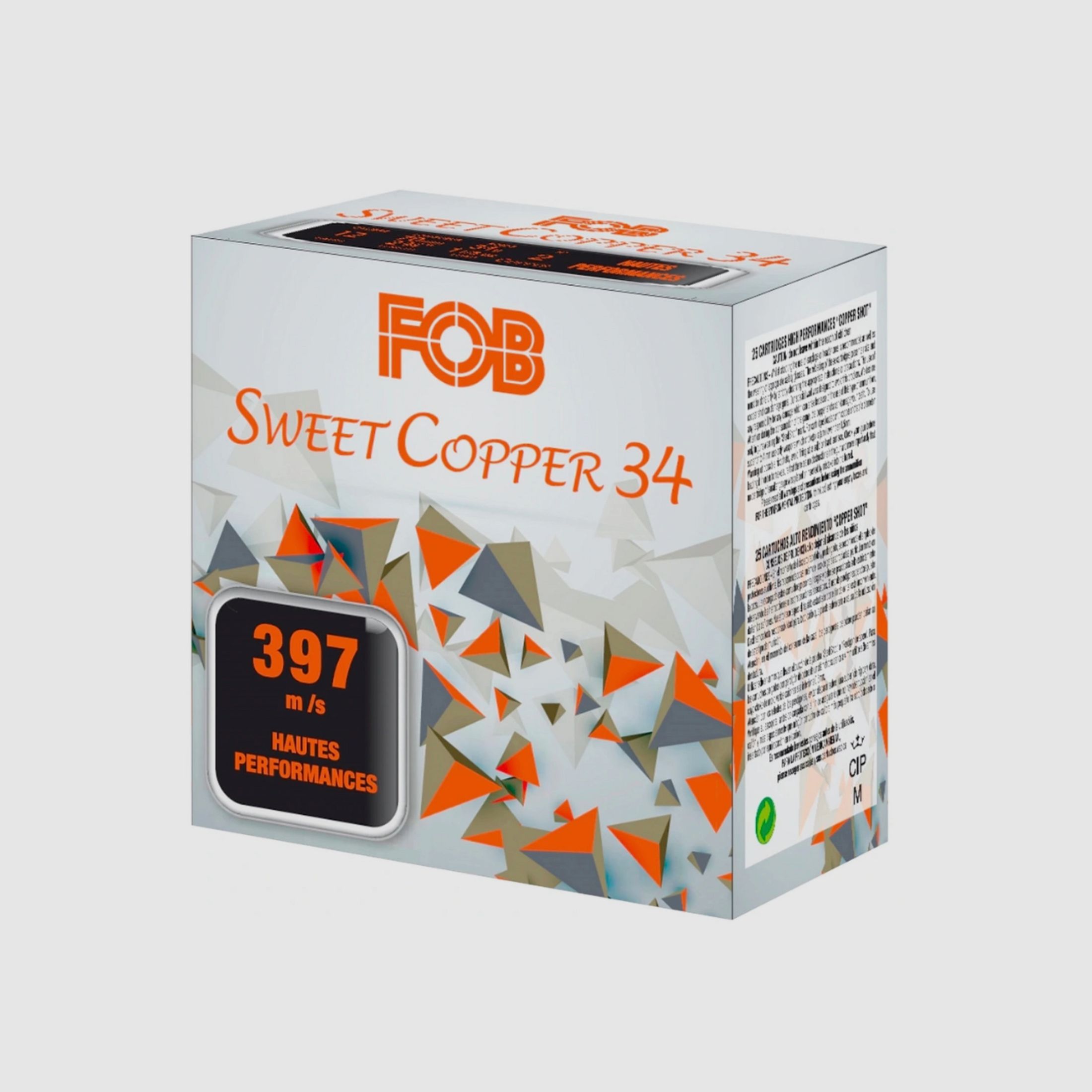 FOB 12/70 Sweet (soft) Copper 3.25mm 34g. Lead-free shot ammunition